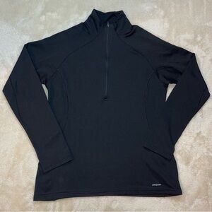 Patagonia Black Capilene Midweight 1/4 Zip  Baselayer Pullover Polartec M